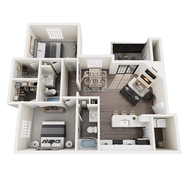 2 Beds • 1 Bath 3131 floor plan